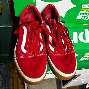 Vans Red and White Athletic Shoes